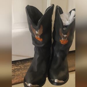Mens Harley Davidson Black Boots Size 10